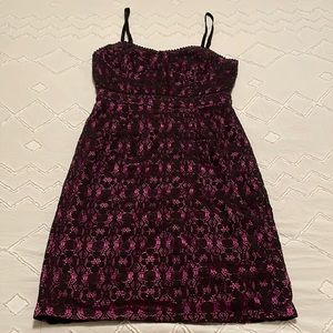Purple and black lace dress